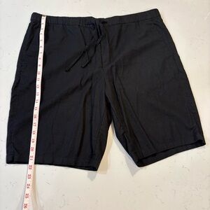 H&M Men’s XL Black Linen-Blend Regular Fit Shorts Drawstring Casual
